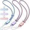 SURPHY 3 Pack Phone Wrist Strap with CellPhone Tether Tab, Cellphone Lanyard, Phone Strap with 2-Color Braided, Wrist Lanyard(Cloud Blue & Lilac & Pink)