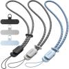 SURPHY 3 Pack Phone Wrist Strap with CellPhone Tether Tab, Cellphone Lanyard, Phone Strap with 2-Color Braided, Wrist Lanyard(Gray & Black & Cloud Blue)