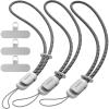 SURPHY 3 Pack Phone Wrist Strap with CellPhone Tether Tab, Cellphone Lanyard, Phone Strap with 2-Color Braided, Wrist Lanyard(Gray & Gray & Gray)