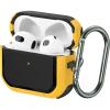 SURPHY Armour Airpods 3 (2021) Case, Solid Fully Wrapped Design Case with Carabiner for Airpod 3rd Generation [Visible LED Indicator] (Yellow)