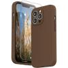 SURPHY Case for iPhone 13 Pro Case with Screen Protector, 13 Pro Liquid Silicone Phone Cases (Camera Protection & Soft Microfiber Lining), Black(Brown)