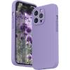 SURPHY Case for iPhone 13 Pro Case with Screen Protector, 13 Pro Liquid Silicone Phone Cases (Camera Protection & Soft Microfiber Lining), Black(Light Purple)