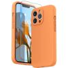 SURPHY Case for iPhone 13 Pro Case with Screen Protector, 13 Pro Liquid Silicone Phone Cases (Camera Protection & Soft Microfiber Lining), Black(Marigold Orange)