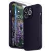 SURPHY Case for iPhone 13 Pro Case with Screen Protector, 13 Pro Liquid Silicone Phone Cases (Camera Protection & Soft Microfiber Lining), Black(Midnight Purple)