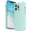 SURPHY Case for iPhone 13 Pro Case with Screen Protector, 13 Pro Liquid Silicone Phone Cases (Camera Protection & Soft Microfiber Lining), Black(Mint Green)