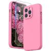 SURPHY Case for iPhone 13 Pro Case with Screen Protector, 13 Pro Liquid Silicone Phone Cases (Camera Protection & Soft Microfiber Lining), Black(Pink)