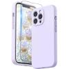 SURPHY Case for iPhone 13 Pro Case with Screen Protector, 13 Pro Liquid Silicone Phone Cases (Camera Protection & Soft Microfiber Lining), Pink Sand(Light Lavender)