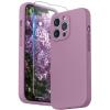 SURPHY Case for iPhone 13 Pro Case with Screen Protector, 13 Pro Liquid Silicone Phone Cases (Camera Protection & Soft Microfiber Lining), Pink Sand(Lilac Purple)