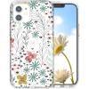 SURPHY Clear Case Compatible with iPhone 12 Mini 5.4 inches, Flower Pattern Printing Design (Hard PC & Soft TPU Bumper) Phone Case for 12 Mini (2020) (Wildflower)