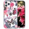 SURPHY Clear Case Compatible with iPhone 12 Pro Max 6.7 inches, Flower Pattern Printing Design (Hard PC & Soft TPU Bumper) Phone Case for 12 Pro Max (2020) (Butterfly Flower)