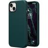 SURPHY Compatible with iPhone 13 Case, Premium Faux Leather Phone Case (with Metallic Buttons & Microfiber Lining) for 13 (6.1 inch 2021), Brown(Teal Green)