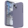 SURPHY Compatible with iPhone 13 Mini Case with Screen Protector, (Camera Protection & Soft Microfiber Lining) Liquid Silicone Phone Case 5.4 inch 2021, Clover Green(Lavender Gray)