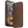 SURPHY Compatible with iPhone 13 Mini Case with Screen Protector, (Camera Protection & Soft Microfiber Lining) Liquid Silicone Phone Case 5.4 inch 2021, Clover Green(Brown)