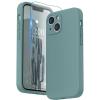 SURPHY Compatible with iPhone 13 Mini Case with Screen Protector, (Camera Protection & Soft Microfiber Lining) Liquid Silicone Phone Case 5.4 inch 2021, Clover Green(Cactus Green)