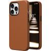 SURPHY Compatible with iPhone 13 Pro Case, Premium Faux Leather Phone Case (with Metallic Buttons & Microfiber Lining) for 13 Pro (6.1 inch 2021), Brown(Brown)