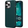 SURPHY Compatible with iPhone 13 Pro Case, Premium Faux Leather Phone Case (with Metallic Buttons & Microfiber Lining) for 13 Pro (6.1 inch 2021), Brown(Teal Green)