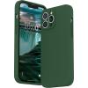 SURPHY Compatible with iPhone 13 Pro Max Case with Screen Protector, (Camera Protection + Soft Microfiber Lining) Liquid Silicone Phone Case 6.7 inch 2021, Red(Clover Green)