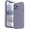 SURPHY Compatible with iPhone 13 Pro Max Case with Screen Protector, (Camera Protection + Soft Microfiber Lining) Liquid Silicone Phone Case 6.7 inch 2021, Red(Lavender Gray)