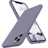 SURPHY Design for iPhone 11 Pro Max Case with Camera Protection, Straight Edge Design Liquid Silicone Slim Case, Light Pink(Lavender Gray)