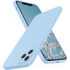 SURPHY Design for iPhone 11 Pro Max Case with Camera Protection, Straight Edge Design Liquid Silicone Slim Case, Light Pink(Light Blue)