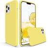 SURPHY Designed for iPhone 12 Pro Max Case 6.7 inches, Liquid Silicone Phone Case (with Microfiber Lining) for iPhone 12 Pro Max 2020, Mint Green(Yellow)
