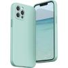 SURPHY Designed for iPhone 12 Pro Max Case with Camera Protection, Liquid Silicone Phone Case with Microfiber Lining, Cactus Green(Mint Green)
