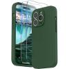 SURPHY Designed for iPhone 14 Pro Max Case with Screen Protector, (with Camera Protection & Soft Microfiber Lining) Liquid Silicone Phone Case, Cactus Green(Clover Green)