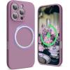 SURPHY Designed for iPhone 16 Pro Case Compatible with MagSafe (6.3 inch 2024), Liquid Silicone Phone Case (Camera Protective, Soft Microfiber Lining), Pink(Lilac Purple)