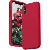 SURPHY Designed for iPhone Xs Case and for iPhone X Case with Microfiber Lining, Thickened Liquid Silicone Phone Case for iPhone X XS 5.8 inches, Baby Pink(Red)