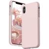SURPHY Designed for iPhone Xs Max Case, Thickened Liquid Silicone Phone Case for iPhone Xs Max 6.5 inches, Beige(Pink Sand (Full Body))