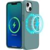 SURPHY Magnetic Case Designed for iPhone 13 Case Compatible with MagSafe (6.1 inch 2021 Release), Liquid Silicone Phone Case with Microfiber Lining (Cactus Green)(Cactus Green)