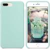 SURPHY Mint Green Silicone Case for iPhone 8 Plus / 7 Plus, 5.5″ Soft Liquid Silicone Rubber Slim Phone Case with Microfiber Lining, Shock-Absorbent, Matte Finish