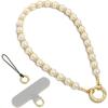 SURPHY Phone Charm, Phone Charms Strap with Tether Tab & Premium Metal Buckle, Cellphone Wrist Strap Chain(A- Pearl Gold)