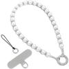 SURPHY Phone Charm, Phone Charms Strap with Tether Tab & Premium Metal Buckle, Cellphone Wrist Strap Chain(A- Pearl Silver)