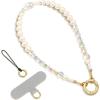 SURPHY Phone Charm, Phone Charms Strap with Tether Tab & Premium Metal Buckle, Cellphone Wrist Strap Chain(B- Pearl Crystals)