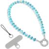 SURPHY Phone Charm, Phone Charms Strap with Tether Tab & Premium Metal Buckle, Cellphone Wrist Strap Chain(C- Crystals Blue)