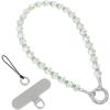 SURPHY Phone Charm, Phone Charms Strap with Tether Tab & Premium Metal Buckle, Cellphone Wrist Strap Chain(D- Crystals Green)