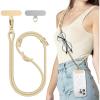 SURPHY Phone Lanyard, Adjustable Phone Strap Crossbody with 2 Pack Cell Phone Tether Tab, Premium Metal Buckles, Skin-Friendly, Universal Cell Phone Lanyard Crossbody for Women and Men, Black(Khaki)