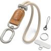 SURPHY Phone Wrist Strap, Keychain Wristlet, Phone Strap Charm with Tether Tab, Cellphone Lanyard Wrist, Key Chain for Women(Starlight & Brown)