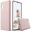 SURPHY Silicone Case Compatible with Galaxy Note 10 Case 6.3 inches, Slim Liquid Silicone Full Body Phone Case (with Microfiber Lining) for Galaxy Note 10 6.3, Pink