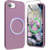 SURPHY for iPhone 16e Case Compatible with MagSafe (2025, 6.1 inch), with Screen Protector Liquid Silicone Phone Case (Cactus Green)(Lilac Purple)