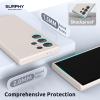 SURPHY Designed for Galaxy S24 Ultra Case (6.8 inch, 2024), (Camera Protection + Soft Microfiber Lining) Liquid Silicone Galaxy S24 Ultra Phone Case, Stone