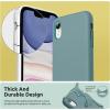 SURPHY Compatible with iPhone XR Case, Thickened Liquid Silicone Phone Case (with Microfiber Lining) for iPhone XR 6.1 inches, Navy Blue(Cactus Green)