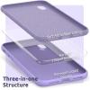 SURPHY Compatible with iPhone XR Case, Thickened Liquid Silicone Phone Case (with Microfiber Lining) for iPhone XR 6.1 inches, Navy Blue(Light Purple)