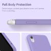 SURPHY Compatible with iPhone XR Case, Thickened Liquid Silicone Phone Case (with Microfiber Lining) for iPhone XR 6.1 inches, Navy Blue(Light Purple)