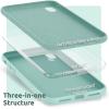 SURPHY Compatible with iPhone XR Case, Thickened Liquid Silicone Phone Case (with Microfiber Lining) for iPhone XR 6.1 inches, Navy Blue(Mint Green)