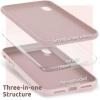 SURPHY Compatible with iPhone XR Case, Thickened Liquid Silicone Phone Case (with Microfiber Lining) for iPhone XR 6.1 inches, Navy Blue(Pink)