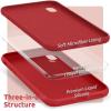 SURPHY Compatible with iPhone XR Case, Thickened Liquid Silicone Phone Case (with Microfiber Lining) for iPhone XR 6.1 inches, Navy Blue(Red (Full Body))