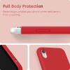 SURPHY Compatible with iPhone XR Case, Thickened Liquid Silicone Phone Case (with Microfiber Lining) for iPhone XR 6.1 inches, Navy Blue(Red (Full Body))