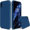 SURPHY Compatible with iPhone XR Case, Thickened Liquid Silicone Phone Case (with Microfiber Lining) for iPhone XR 6.1 inches, Navy Blue(Blue Horizon (Full Body))